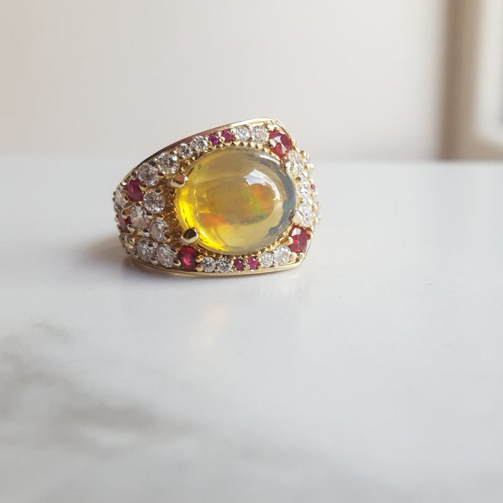 Luxury by Rene Hernandez Lightning Ridge Opal Ring