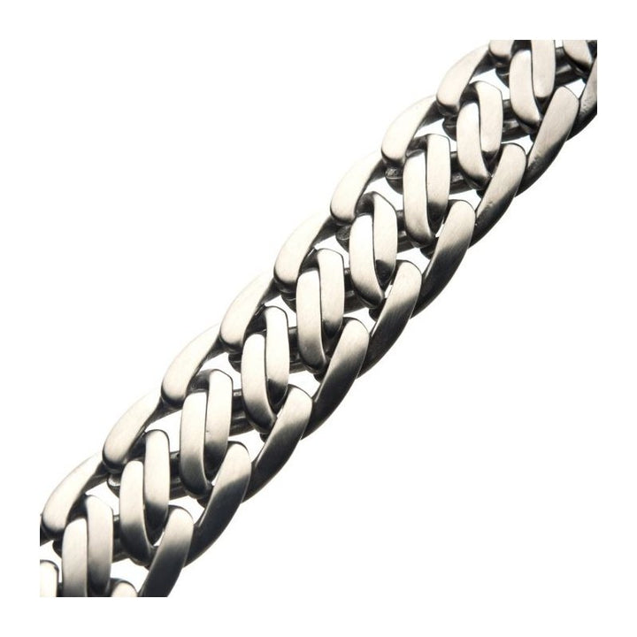 INOX Jewelry Matte Stainless Steel Double Helix Chain Bracelet