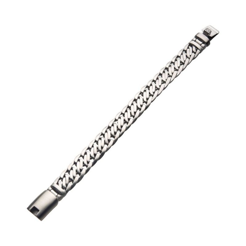 INOX Jewelry Matte Stainless Steel Double Helix Chain Bracelet