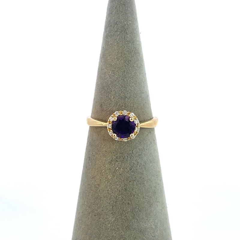Sami Fine Jewelry Solitare Gold Arizona Amethyst Ring