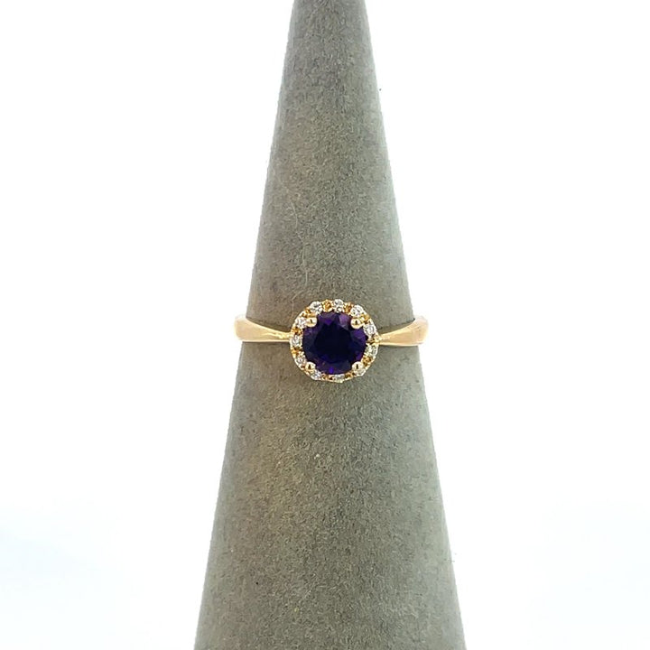 Sami Fine Jewelry Solitare Gold Arizona Amethyst Ring