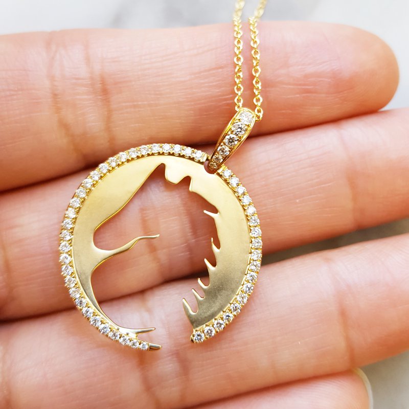 Doves by Doron Paloma Horse Silhouette Diamond Pendant