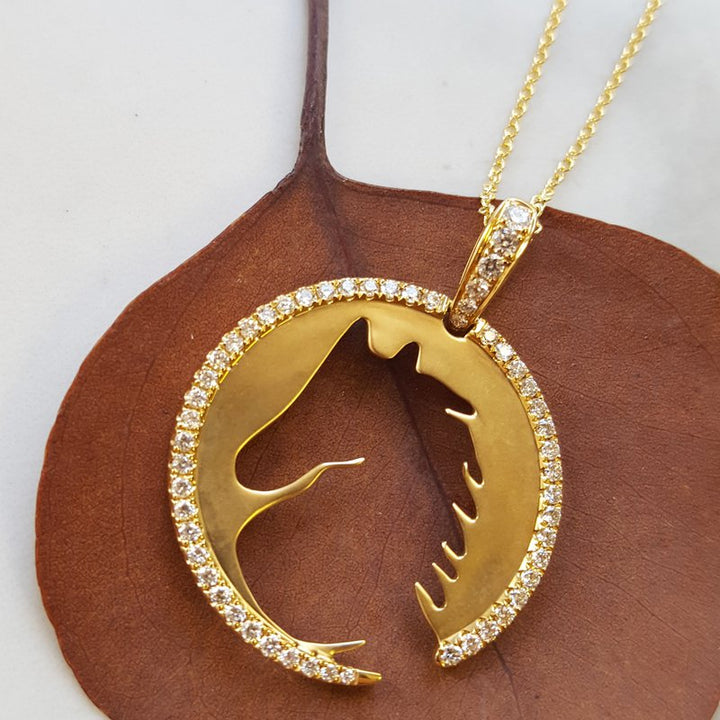 Doves by Doron Paloma Horse Silhouette Diamond Pendant 121788