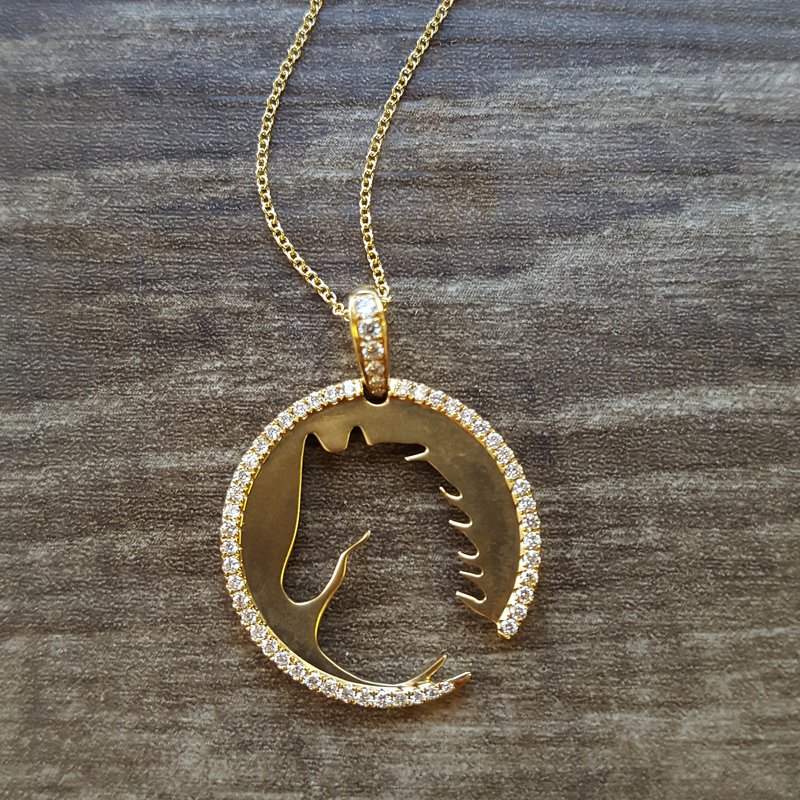 Doves by Doron Paloma Horse Silhouette Diamond Pendant