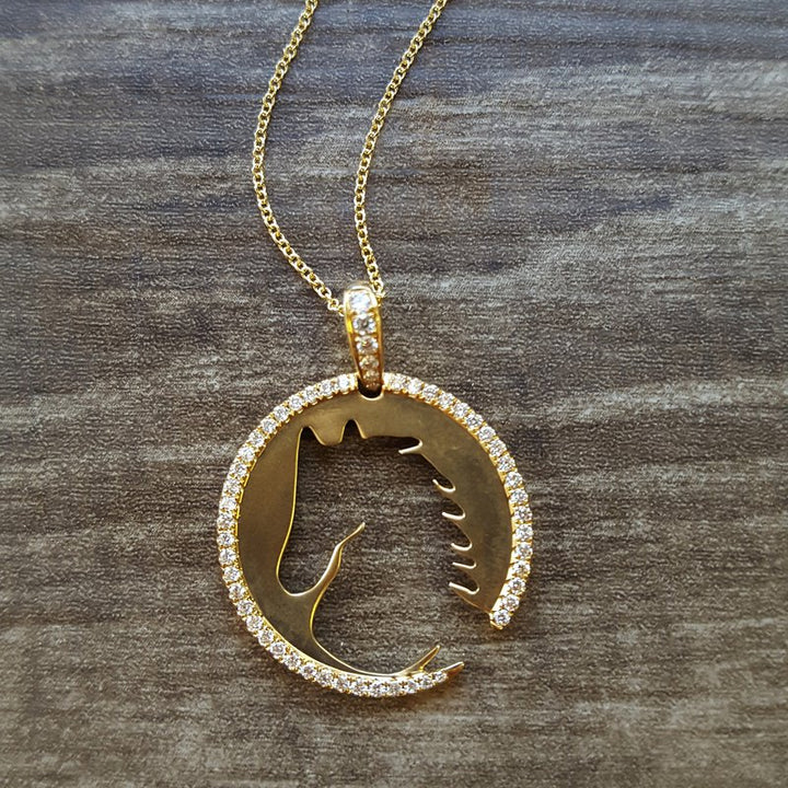 Doves by Doron Paloma Horse Silhouette Diamond Pendant