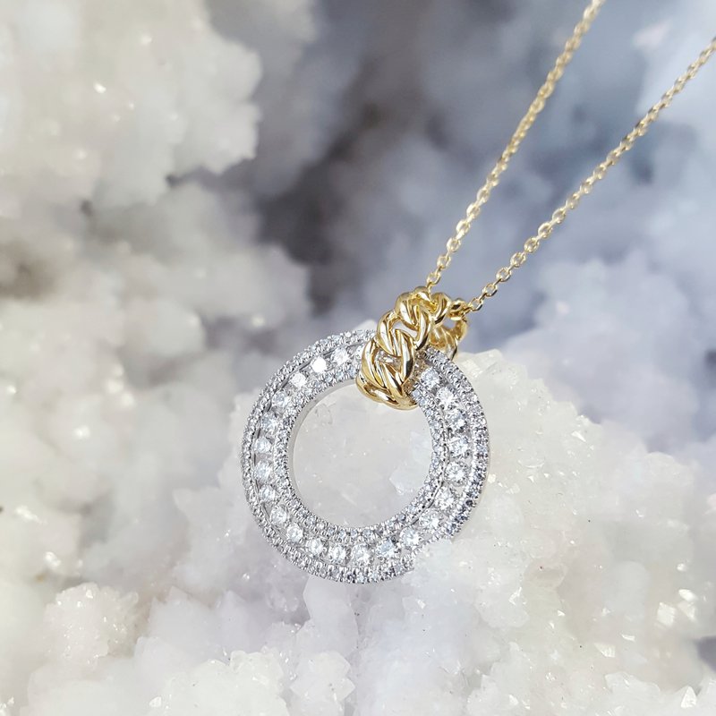 Sami Fine Jewelry Two-Tone Diamond Circle Pendant
