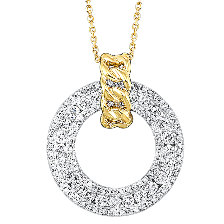 Sami Fine Jewelry Two-Tone Diamond Circle Pendant