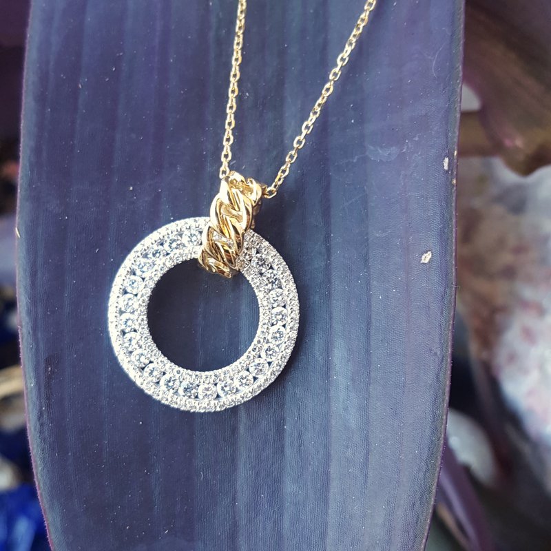Sami Fine Jewelry Two-Tone Diamond Circle Pendant