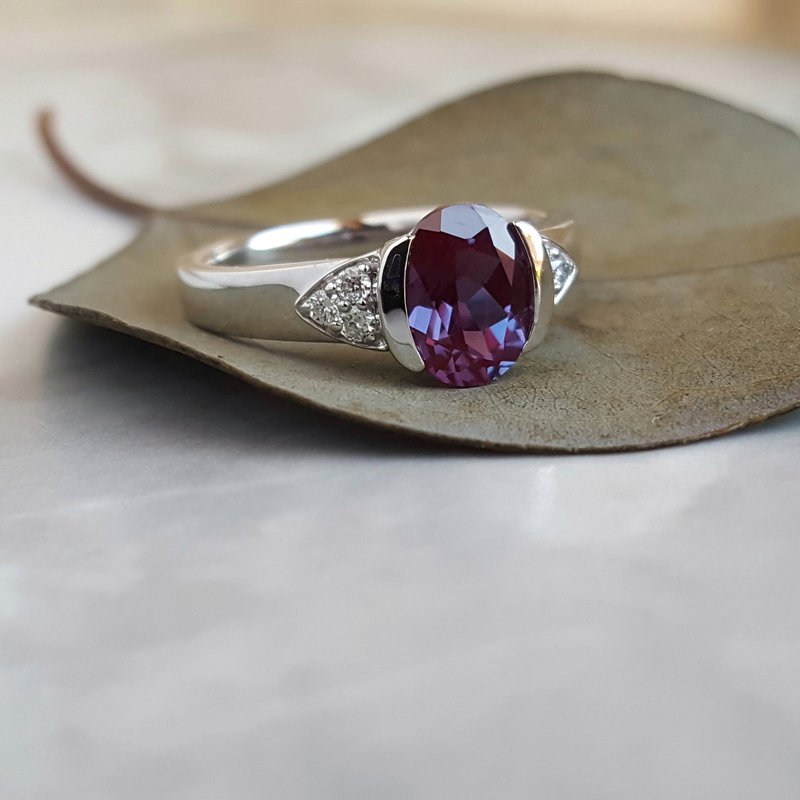 Sami Fine Jewelry Alexandrite Bezel Ring