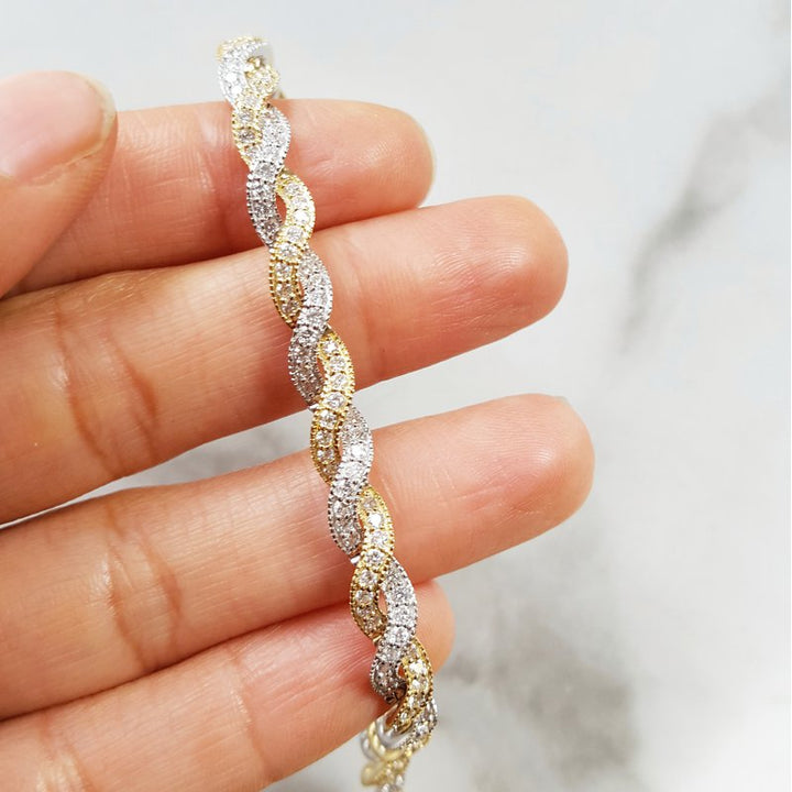 Gems One Two Tone Twist Bracelet