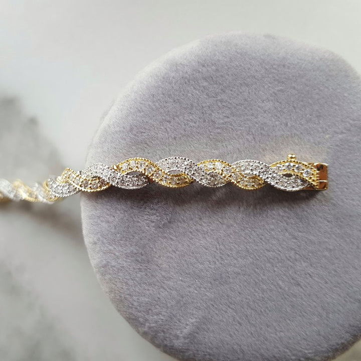 Gems One Two Tone Twist Bracelet