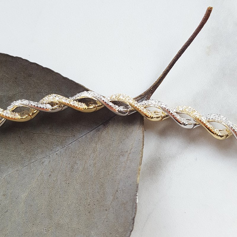Gems One Two Tone Twist Bracelet BC10275