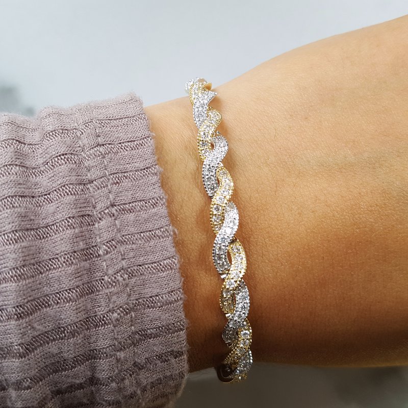 Gems One Two Tone Twist Bracelet