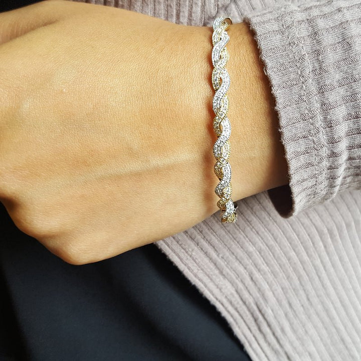 Gems One Two Tone Twist Bracelet
