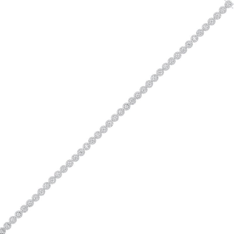 Gems One Diamond Halo Circle Link Tennis Bracelet In 14k White Gold (4ctw)