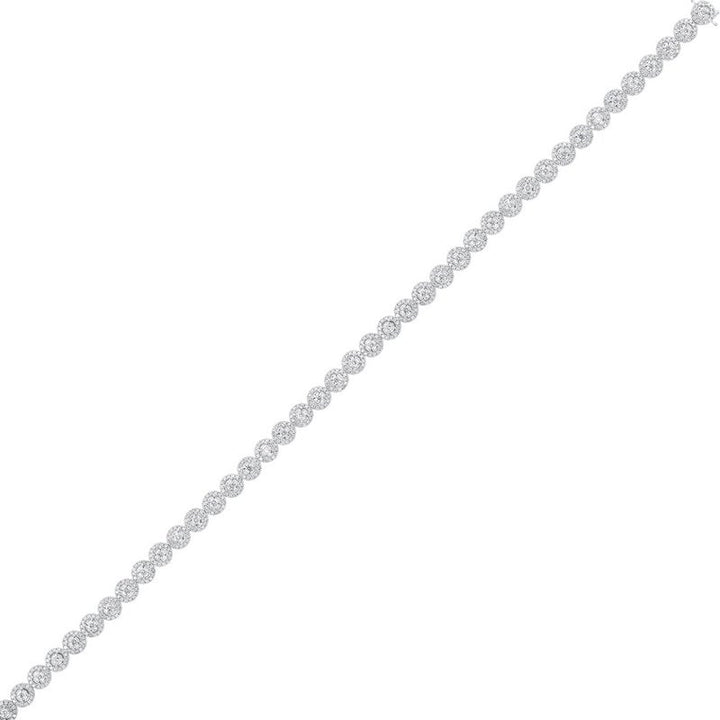 Gems One Diamond Halo Circle Link Tennis Bracelet In 14k White Gold (4ctw)