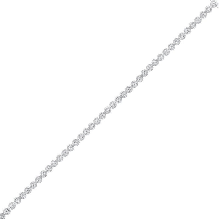 Gems One Diamond Halo Circle Link Tennis Bracelet In 14k White Gold (4ctw)