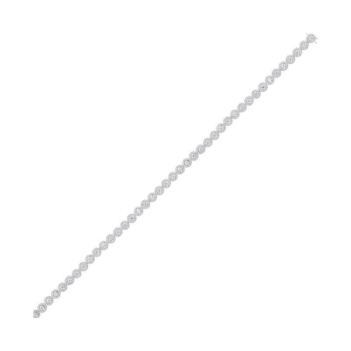 Gems One Diamond Halo Circle Link Tennis Bracelet In 14k White Gold (4ctw)