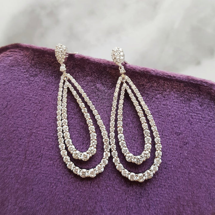 Sami Fine Jewelry Double Diamond Drop Earrings 152302