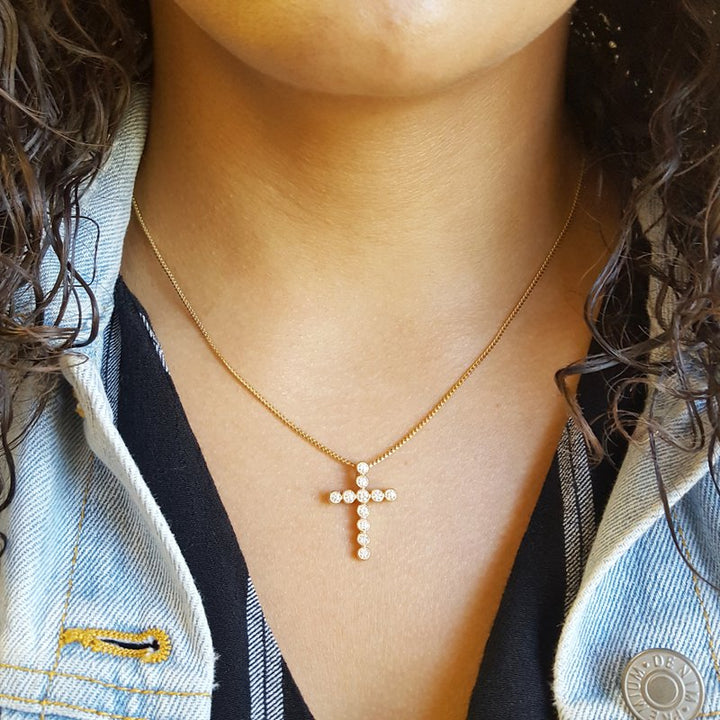 Sami Fine Jewelry Bezel Cross Necklace