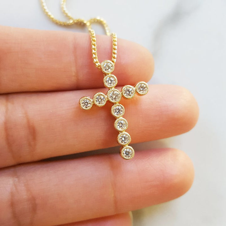 Sami Fine Jewelry Bezel Cross Necklace