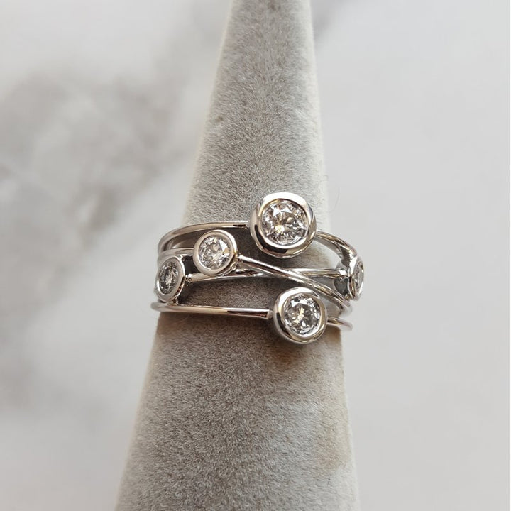 Sami Fine Jewelry Geometrically Bezeled Diamond Ring