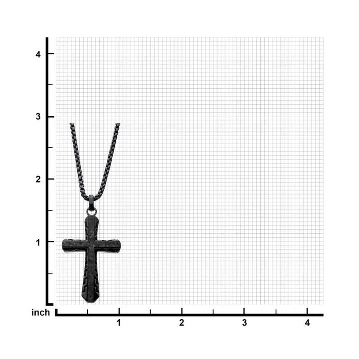INOX Jewelry Steel Black Carbon Graphite Sepulchre Cross Pendant