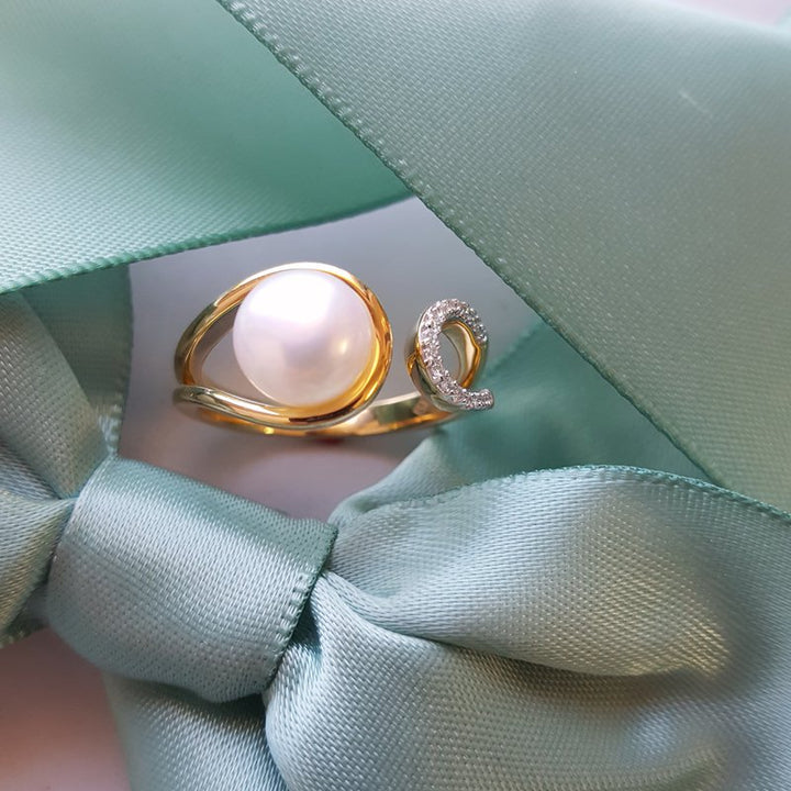 Sami Fine Jewelry Negative Space Pearl Ring