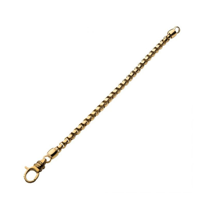 INOX Jewelry 18K Gold IP Bold Box Chain Set