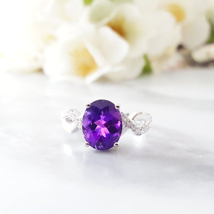  Arizona Amethyst Gold Jewelry Open Shank X Ring 362920