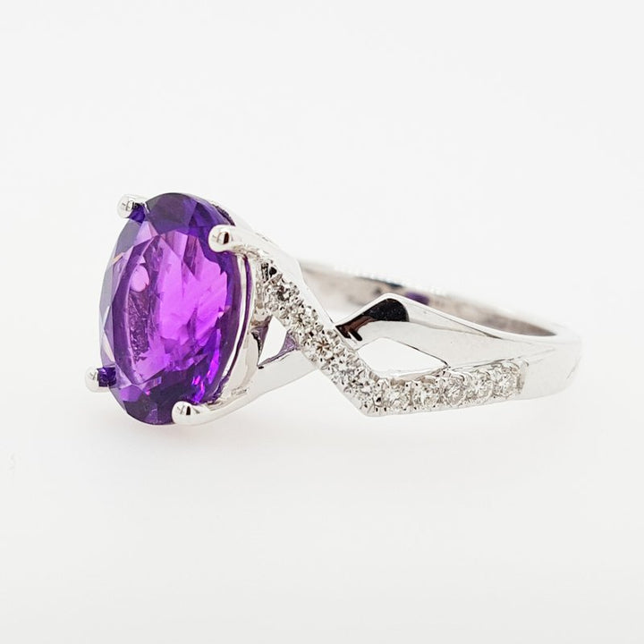 Arizona Amethyst Gold Jewelry Open Shank X Ring