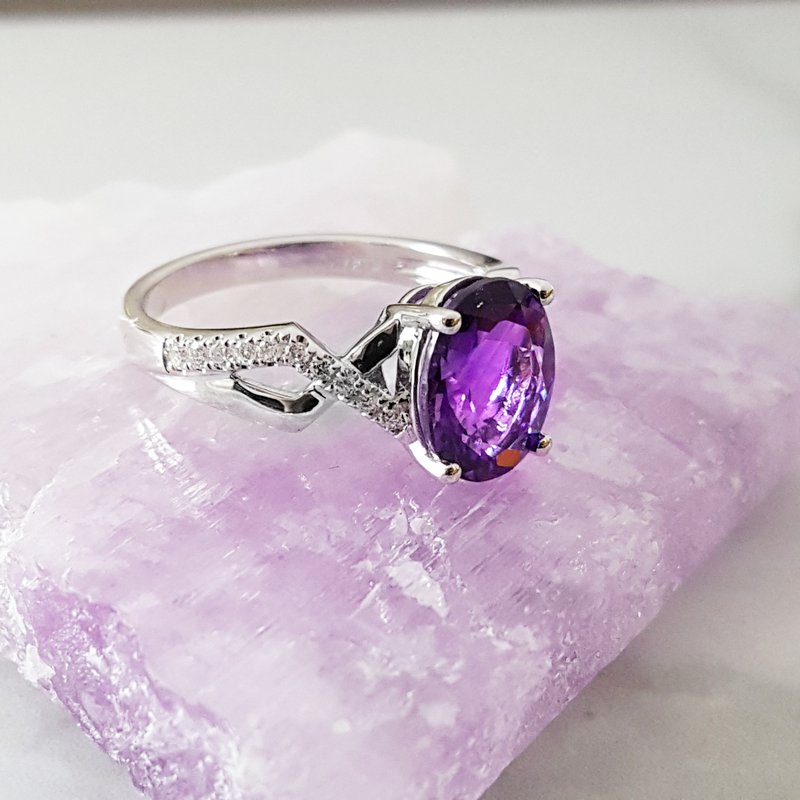 Arizona Amethyst Gold Jewelry Open Shank X Ring