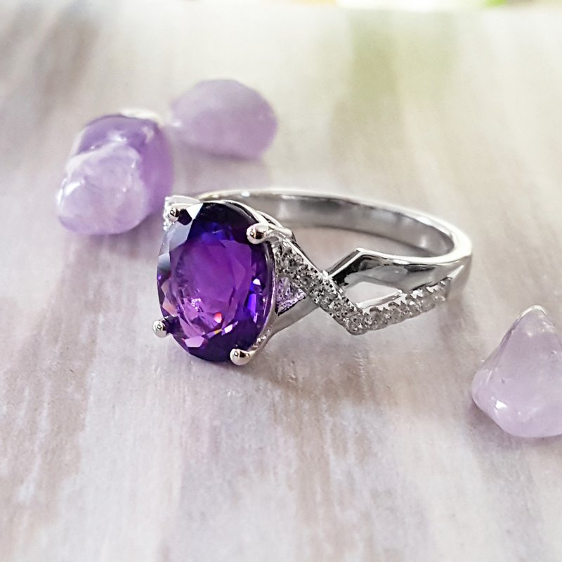 Arizona Amethyst Gold Jewelry Open Shank X Ring