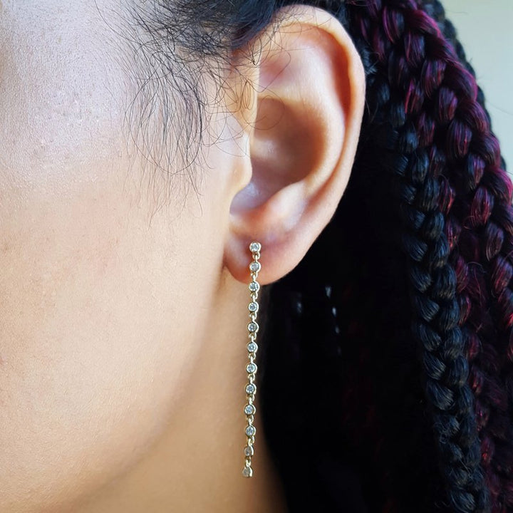 Sami Fine Jewelry Bezel Set Drop Diamond Earrings