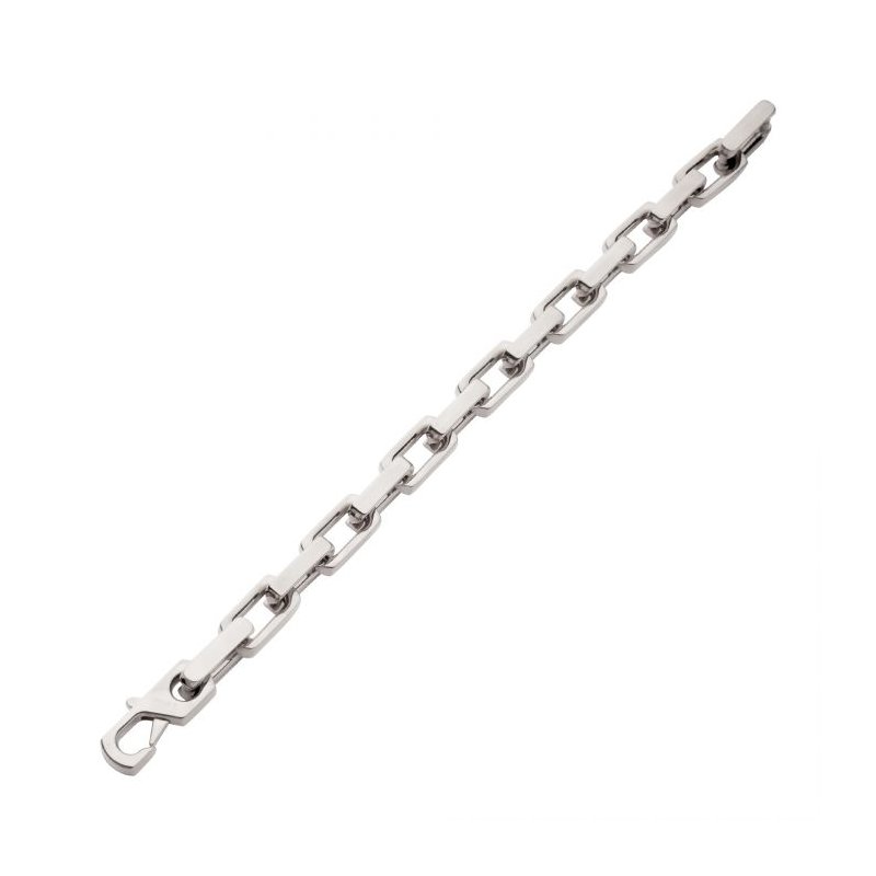 INOX Jewelry 10mm High Polished Finish Stainless Steel Heavy Flat Square Link Bracelet