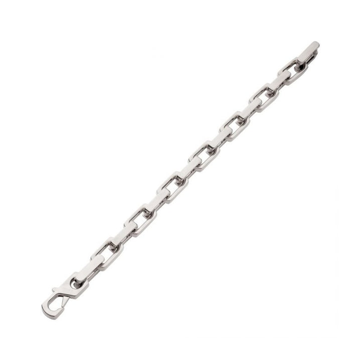 INOX Jewelry 10mm High Polished Finish Stainless Steel Heavy Flat Square Link Bracelet