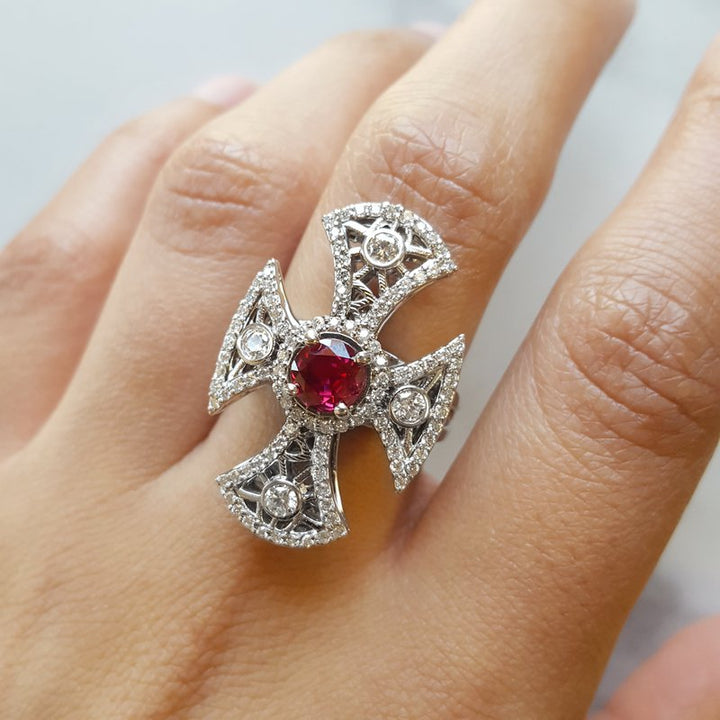 Luxury by Rene Hernandez Vintage Gothic Cross Ring