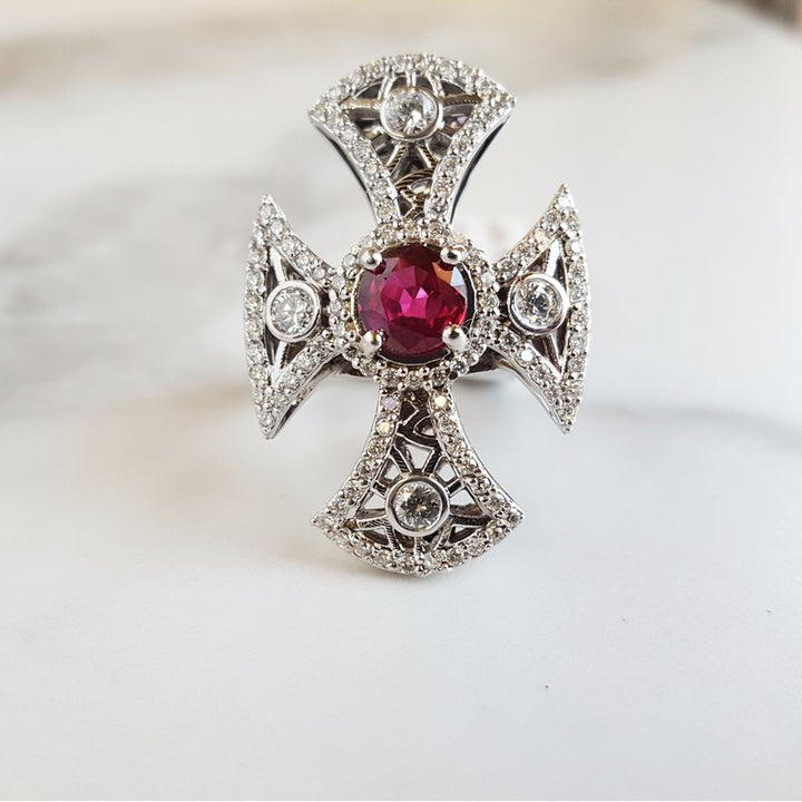 Luxury by Rene Hernandez Vintage Gothic Cross Ring