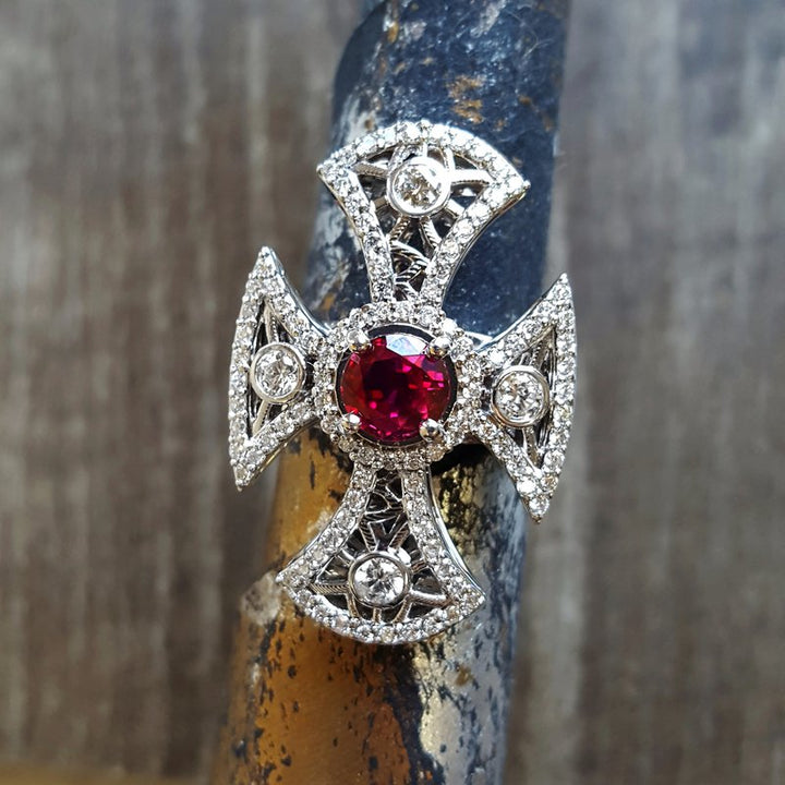 Luxury by Rene Hernandez Vintage Gothic Cross Ring