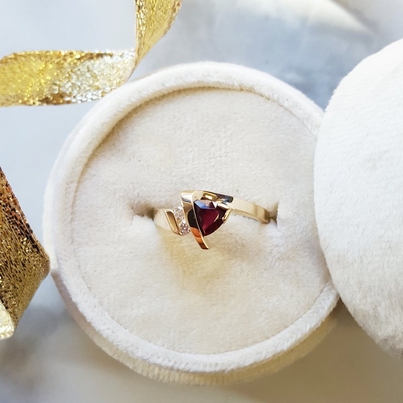 Arizona Anthill Garnet Gold Jewelry Arizona Garnet Modern Style Ring 380437