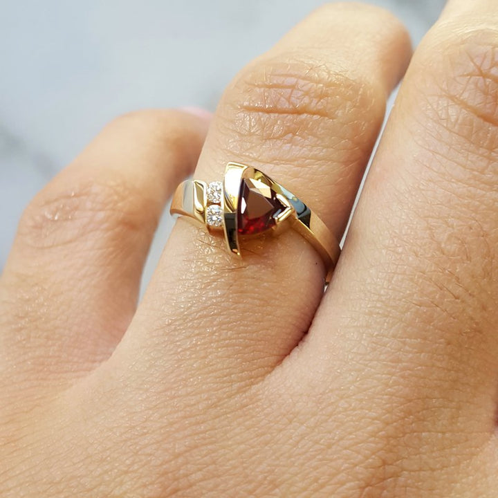 Arizona Anthill Garnet Gold Jewelry Arizona Garnet Modern Style Ring