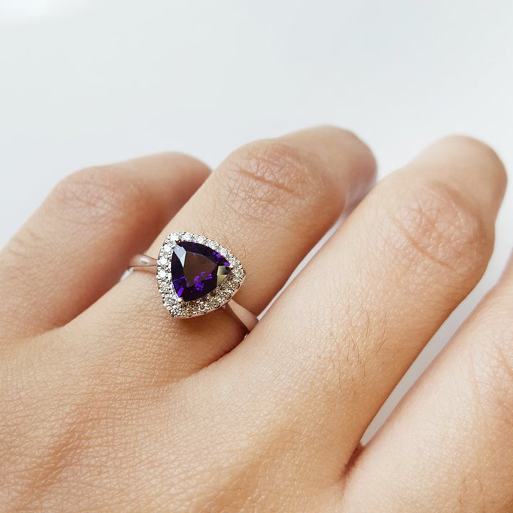 Trillion Cut Amethyst Ring