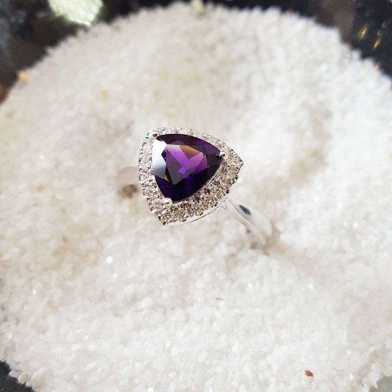 Arizona Amethyst Gold Jewelry Trillion Cut Arizona Amethyst Ring 363186