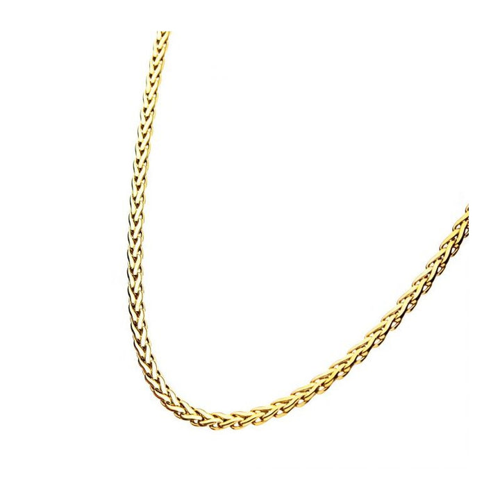 INOX Jewelry Stainless Steel Gold IP 6mm Spiga Chain Shiny
