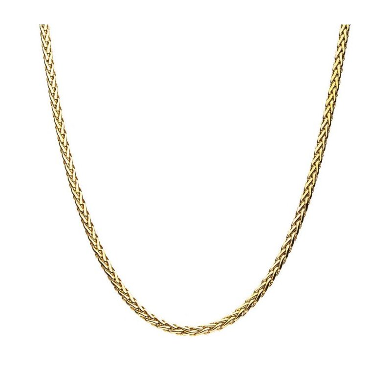 INOX Jewelry Stainless Steel Gold IP 6mm Spiga Chain Shiny