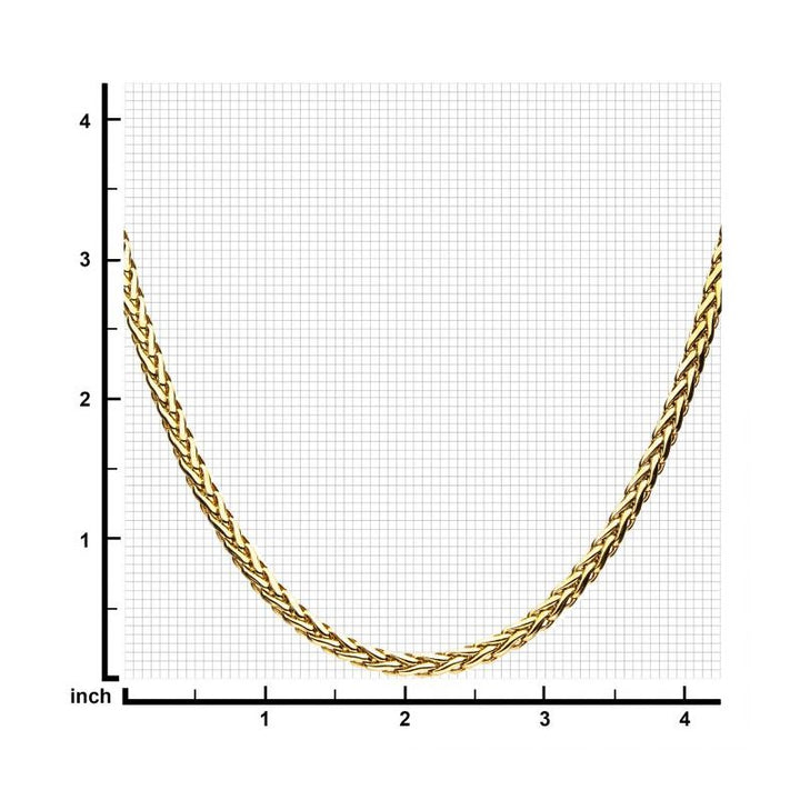 INOX Jewelry Stainless Steel Gold IP 6mm Spiga Chain Shiny
