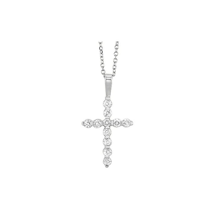 Gems One Diamond Classic Cross Pendant In 14k White Gold (1 Ctw)