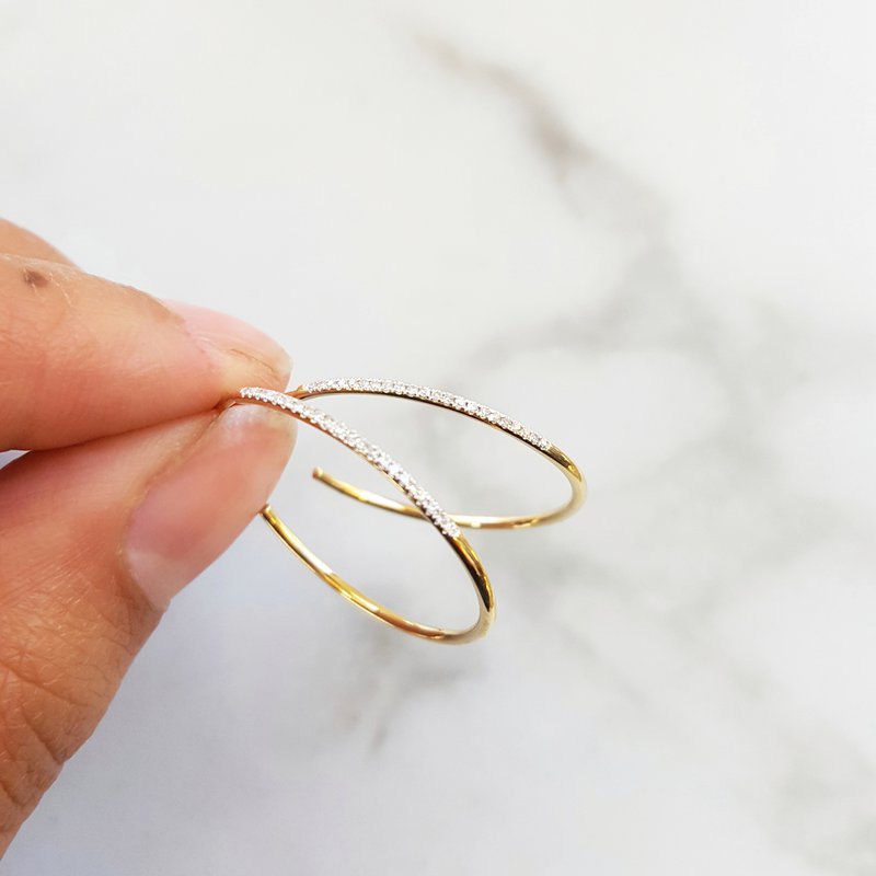  Gems One Slim Hoop Earrings 151587 - Sami Fine Jewelry