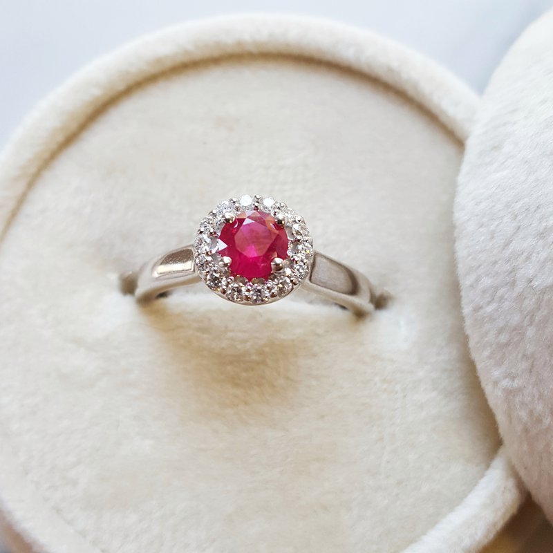 Sami Fine Jewelry Petite Ruby Halo Ring