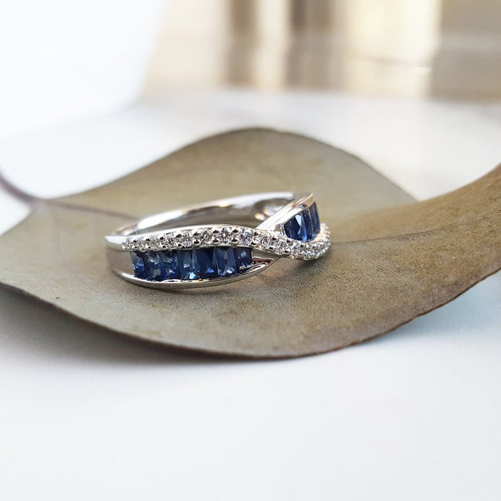 Sami Fine Jewelry Sapphire Crossover Ring 050524